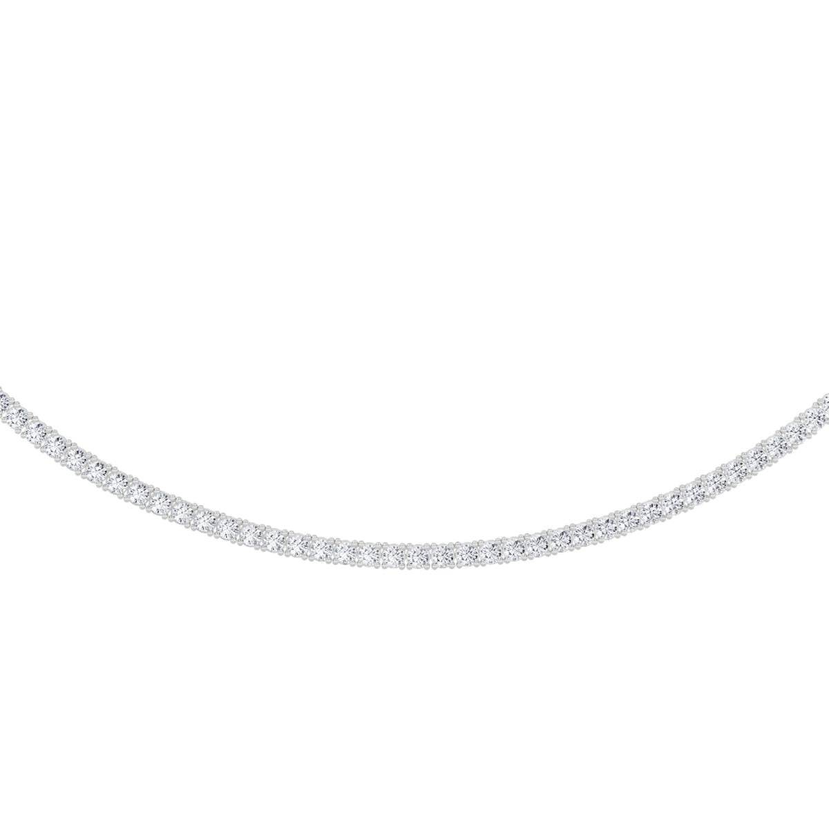 10 ct tw IGI Certified Round Lab-Grown Diamond Classic Tennis Necklace in 14K Solid Gold - White