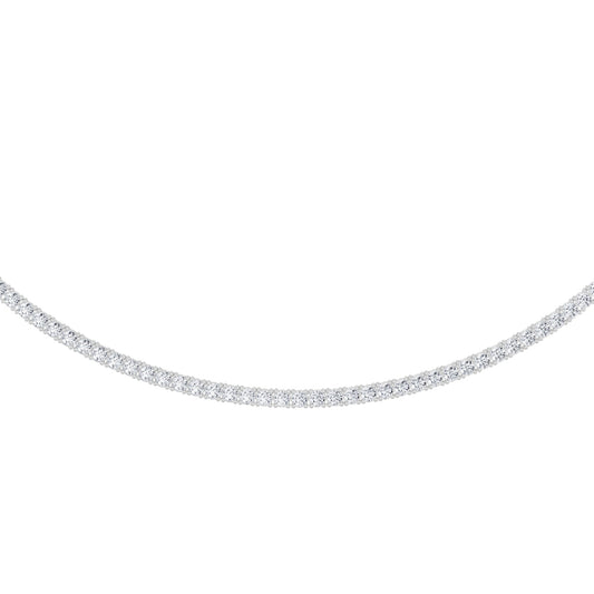 10 ct tw IGI Certified Round Lab-Grown Diamond Classic Tennis Necklace in 14K Solid Gold - White