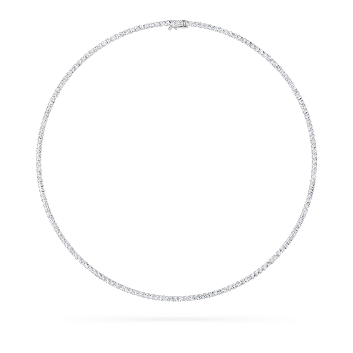 10 ct tw IGI Certified Round Lab-Grown Diamond Classic Tennis Necklace in 14K Solid Gold - White
