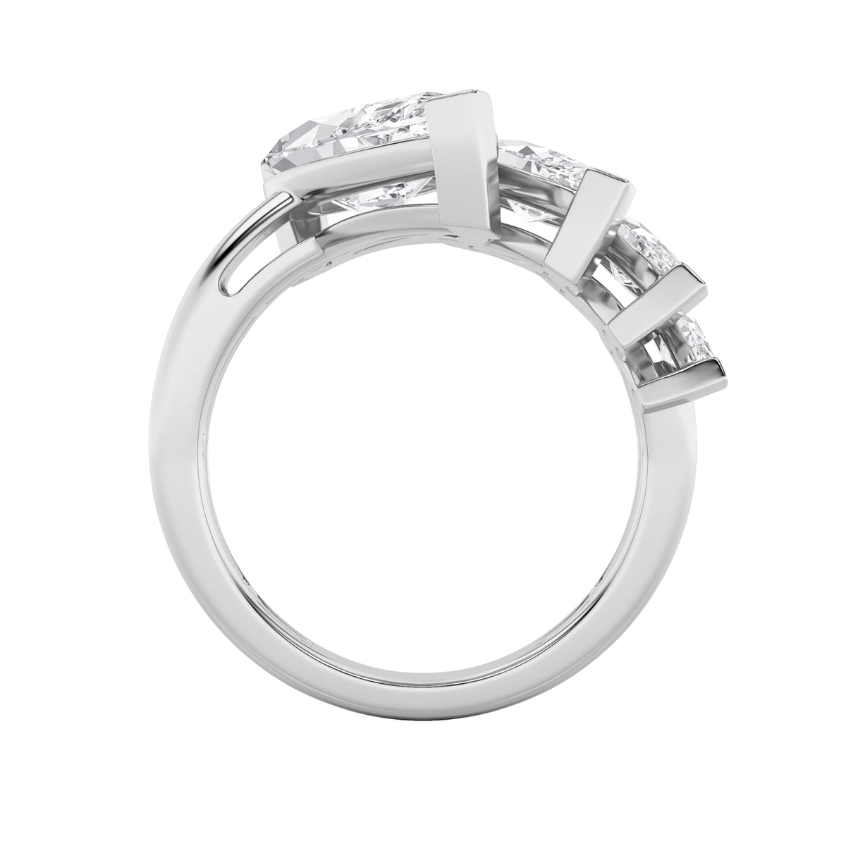 2.5 ct tw IGI Certified Marquise Lab-Grown Diamond Four Stone Fashion Ring in 14K Solid Gold - White