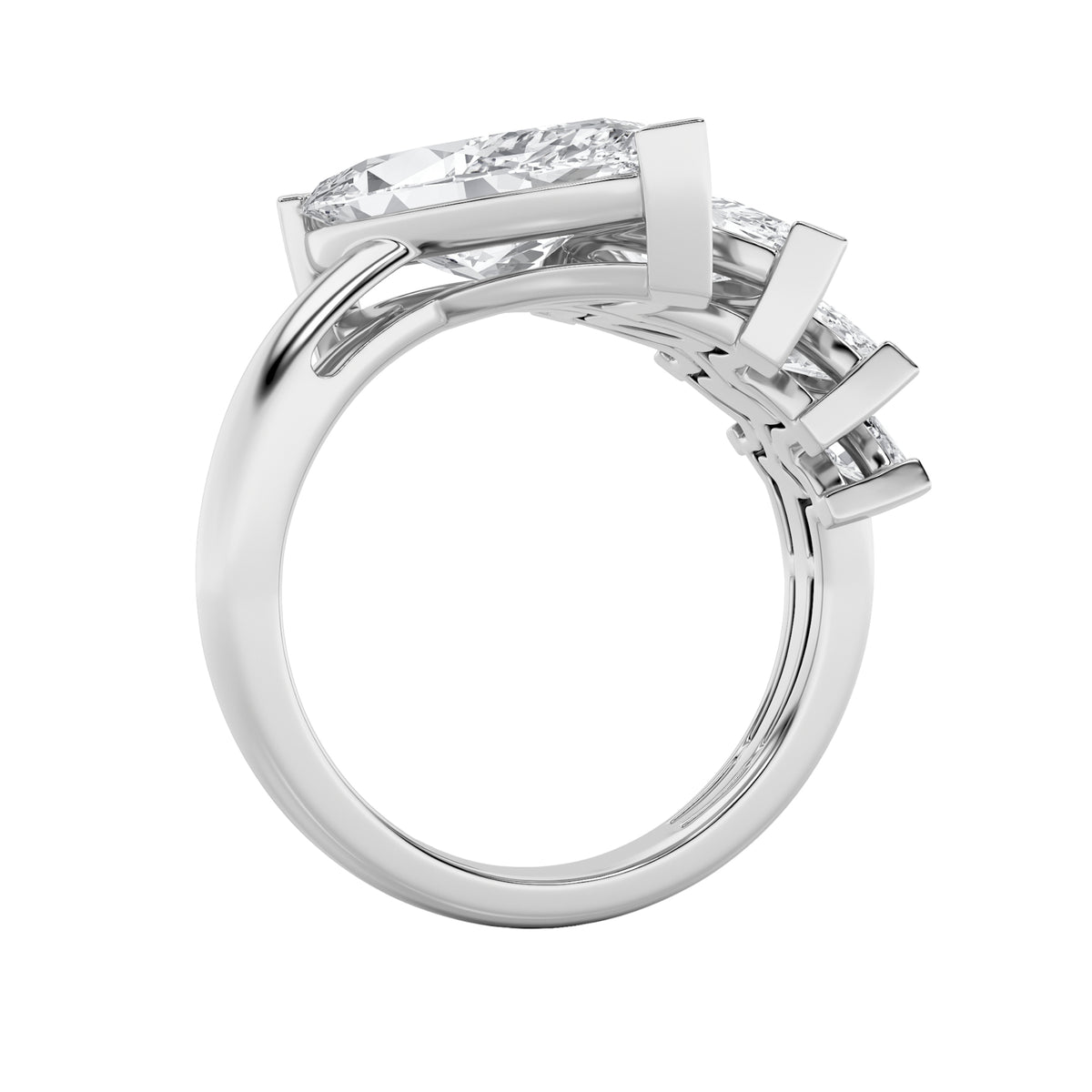 2.5 ct tw IGI Certified Marquise Lab-Grown Diamond Four Stone Fashion Ring in 14K Solid Gold - White