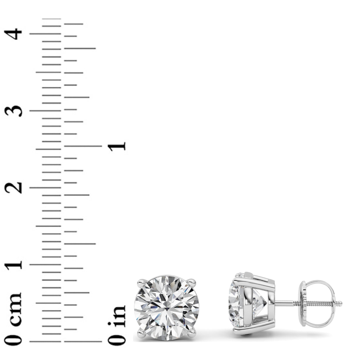 5 ct tw IGI Certified Round Lab-Grown Diamond Stud Earrings in 14K Solid Gold - White