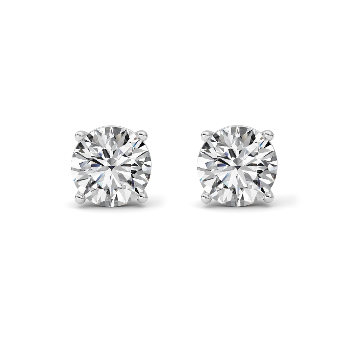 6 ct tw IGI Certified Round Lab-Grown Diamond Stud Earrings in 14K Solid Gold - White