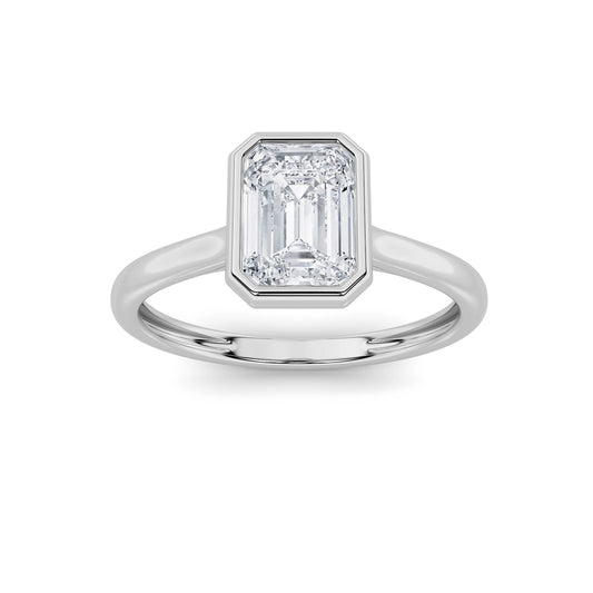 1 ct tw IGI Certified Emerald Lab-Grown Diamond Ring No. 2 in 14K Solid Gold - White