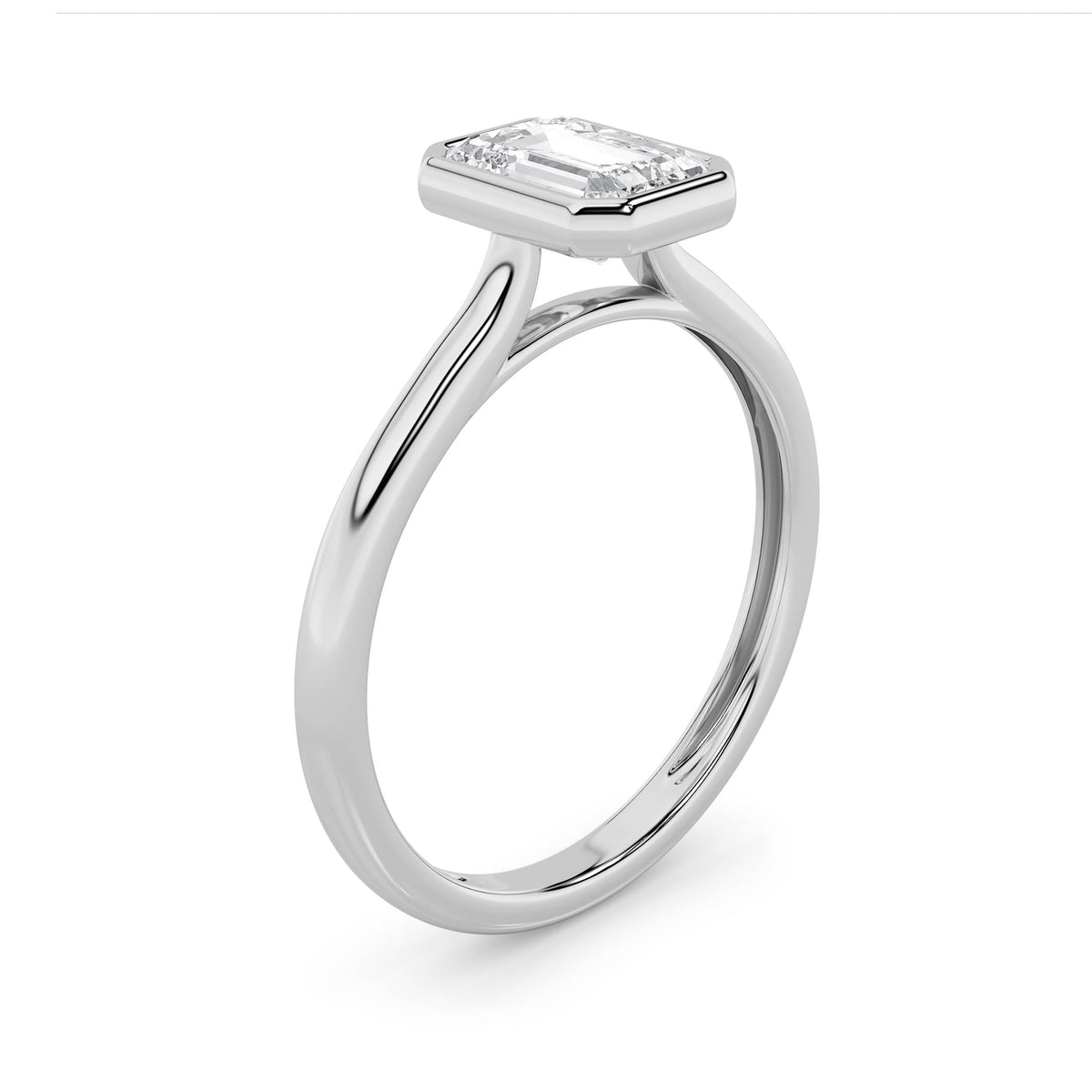 1 ct tw IGI Certified Emerald Lab-Grown Diamond Ring No. 2 in 14K Solid Gold - White