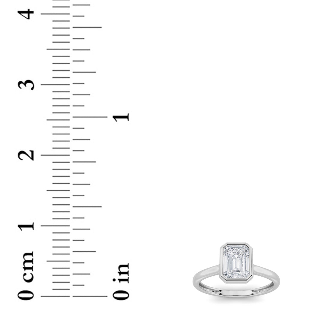 1 ct tw IGI Certified Emerald Lab-Grown Diamond Ring No. 2 in 14K Solid Gold - White