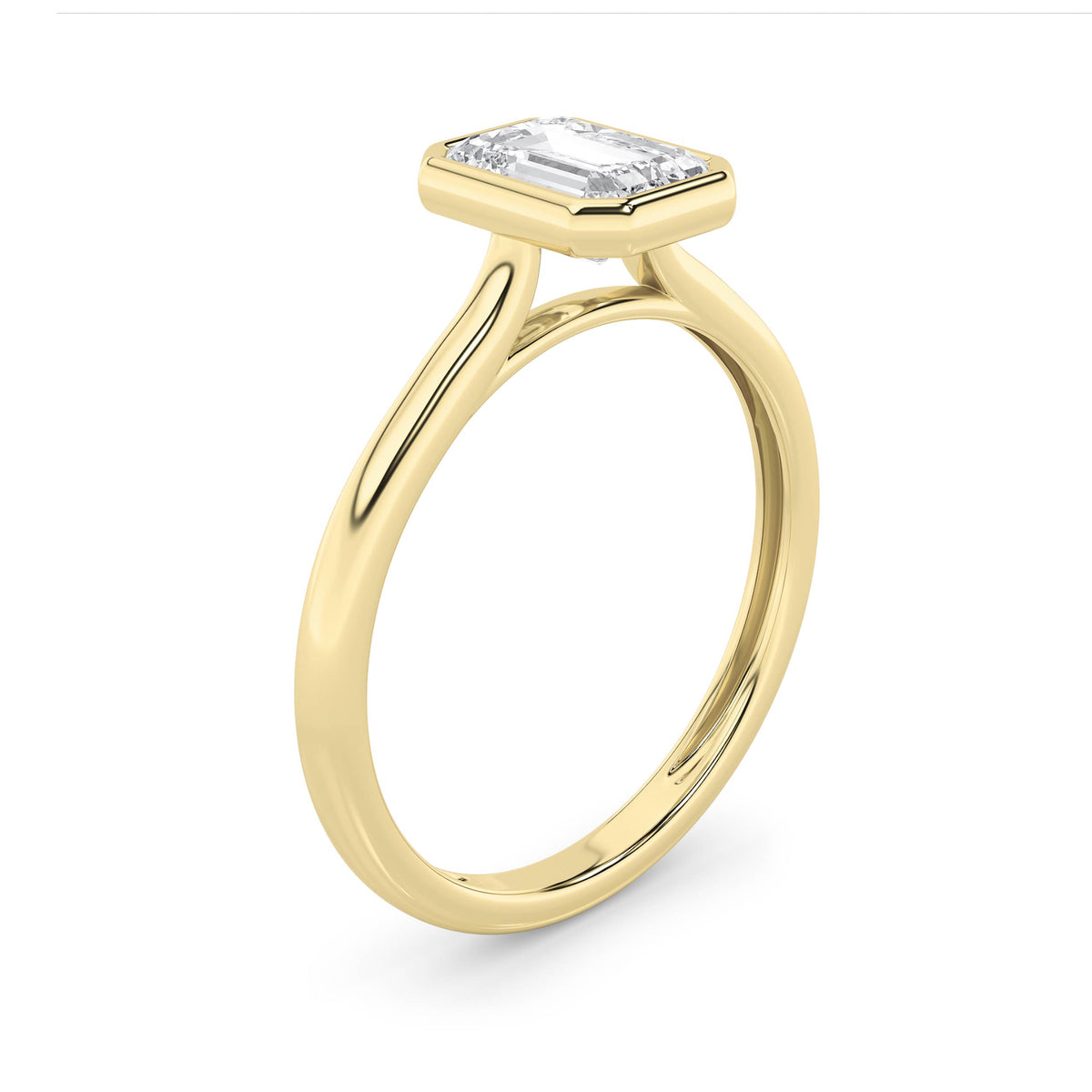 1 ct tw IGI Certified Emerald Lab-Grown Diamond Ring No. 2 in 14K Solid Gold - Yellow