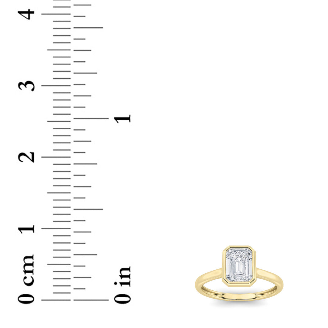 1 ct tw IGI Certified Emerald Lab-Grown Diamond Ring No. 2 in 14K Solid Gold - Yellow