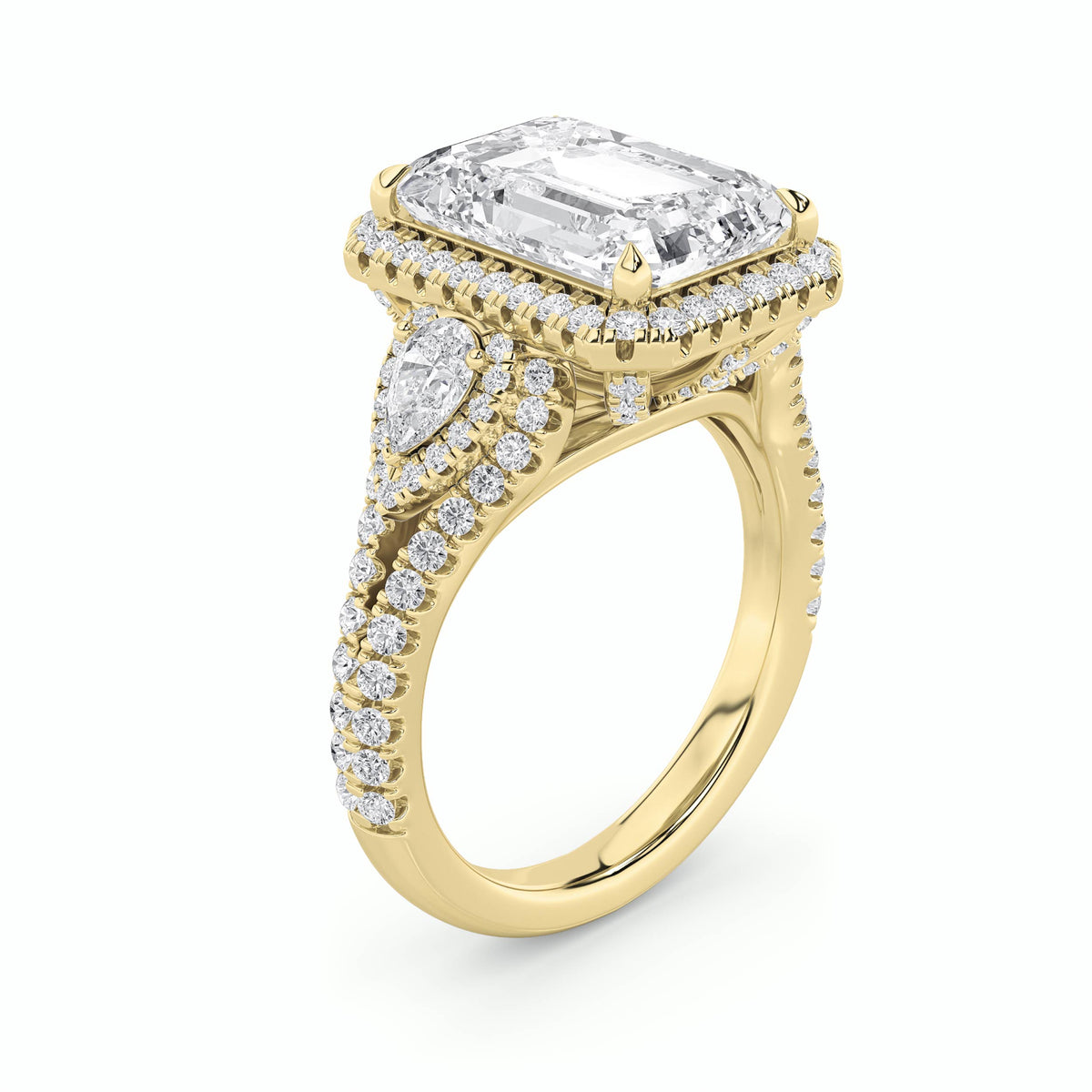 6.25 ct tw IGI Certified Radiant Lab-Grown Diamond Bold Accented Statement Engagement Ring in 14K Solid Gold - Yellow