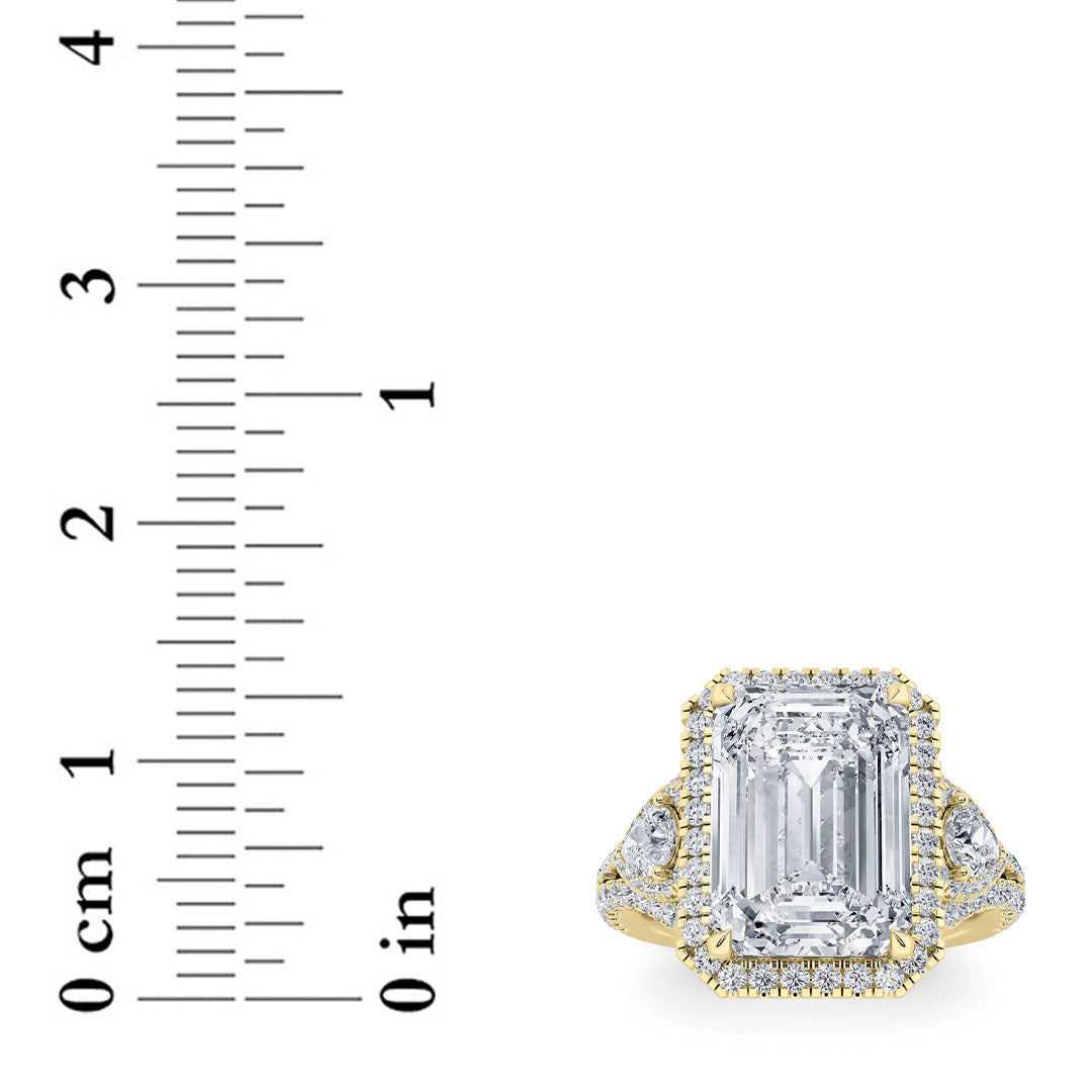 6.25 ct tw IGI Certified Radiant Lab-Grown Diamond Bold Accented Statement Engagement Ring in 14K Solid Gold - Yellow